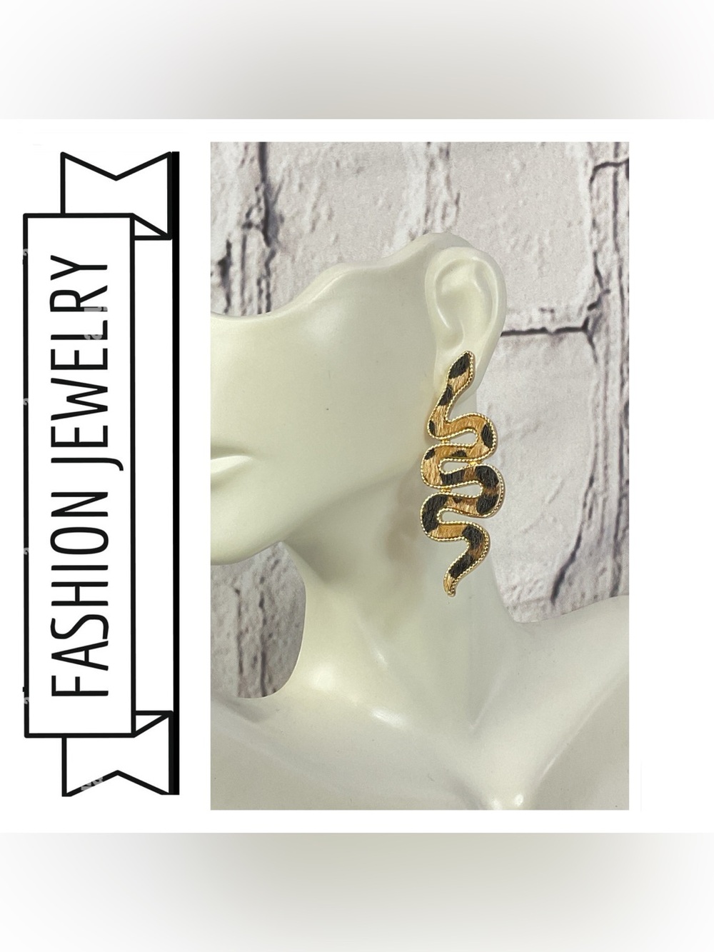 🌟🌟 Gold & Black Snake Drop Earrings